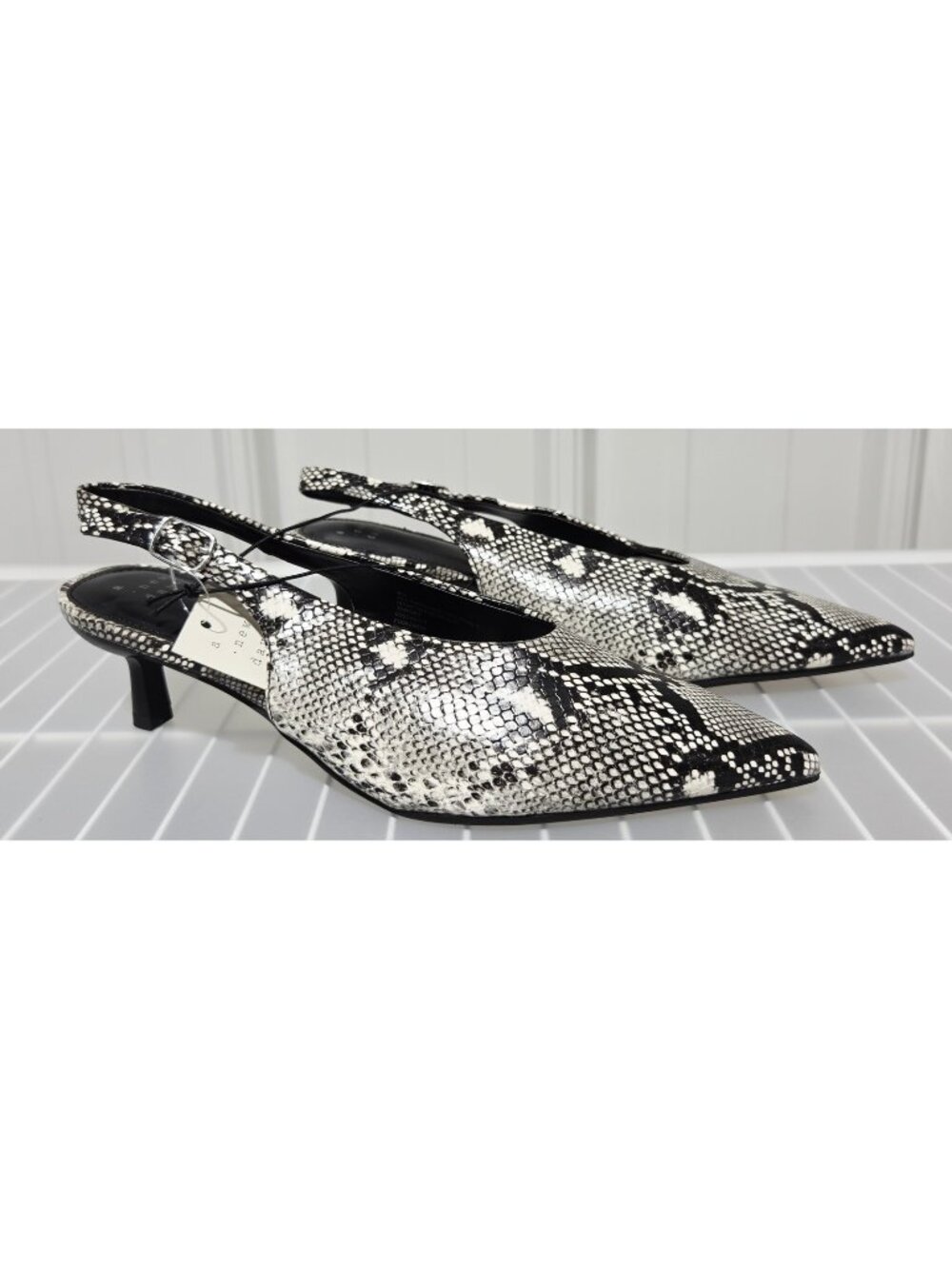 A New Day Samantha Snake Skin Print Faux Leather Slingback Heels -- Women's 8